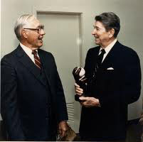 Bob Feller and President Ronald Reagan